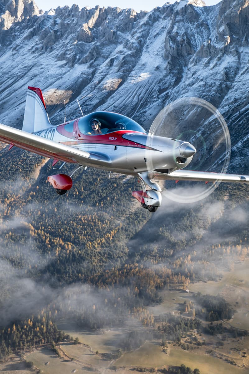 Bristell B23 Mosaic in flight over the mountains