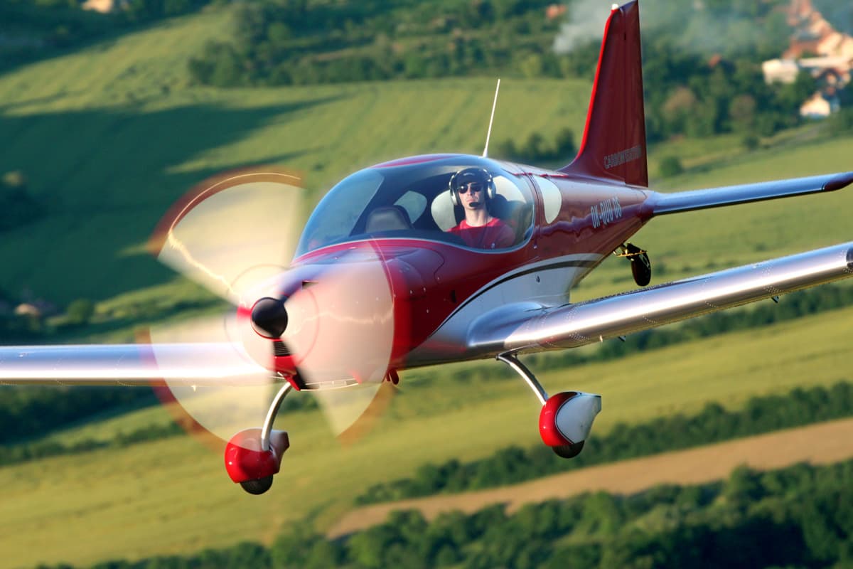 Head-on view of the Bristell TDO showing its wide canopy and cabin